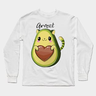 Cute Cartoon Kawaii Avocado Long Sleeve T-Shirt